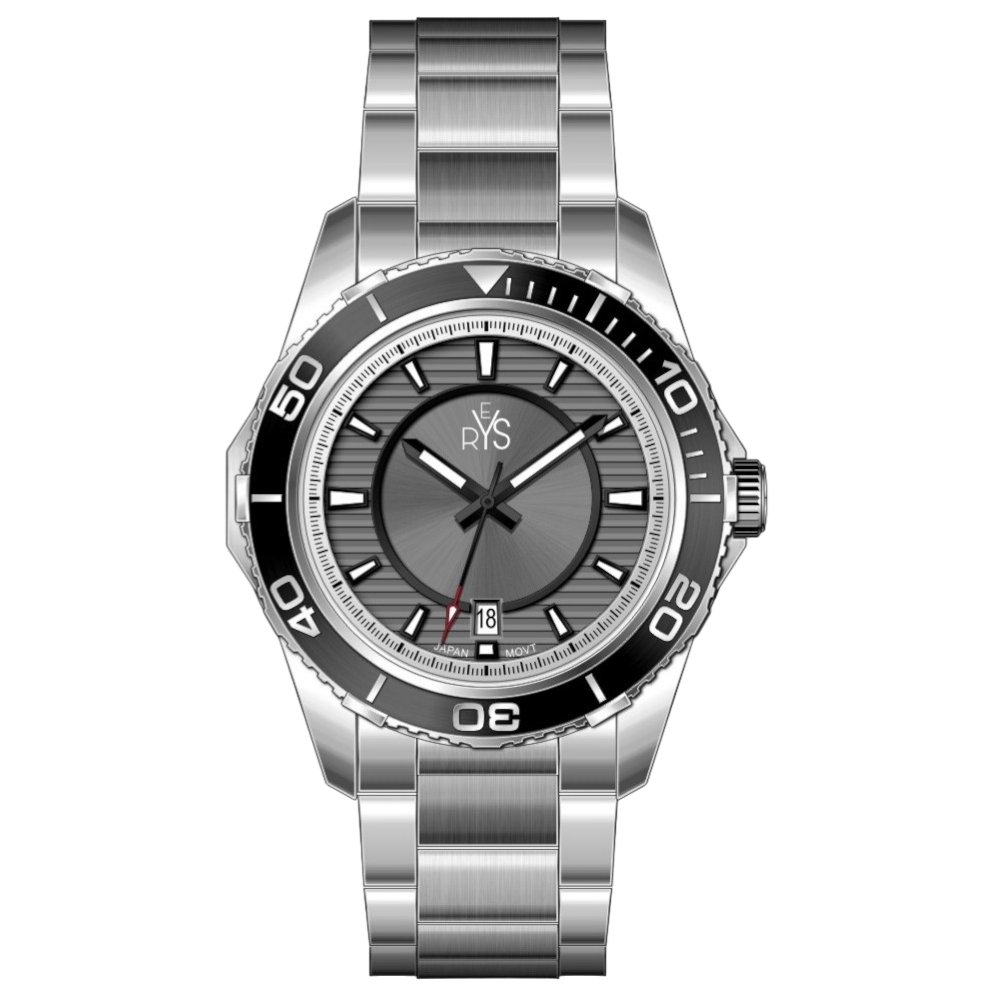 REYS WATCH WATCH-MEN-STAINLESS STEEL-SILVER AND GRAY R2024-SGY