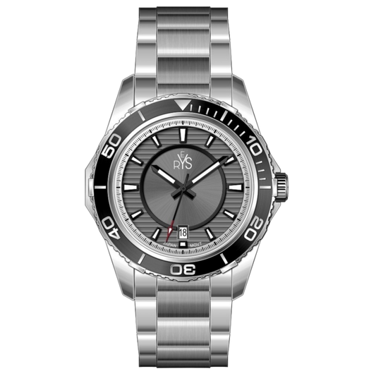 REYS WATCH WATCH-MEN-STAINLESS STEEL-SILVER AND GRAY R2024-SGY