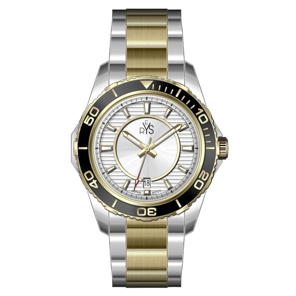 REYS WATCH WATCH-MEN-STAINLESS STEEL-SILVER AND GOLD R2024-TGS
