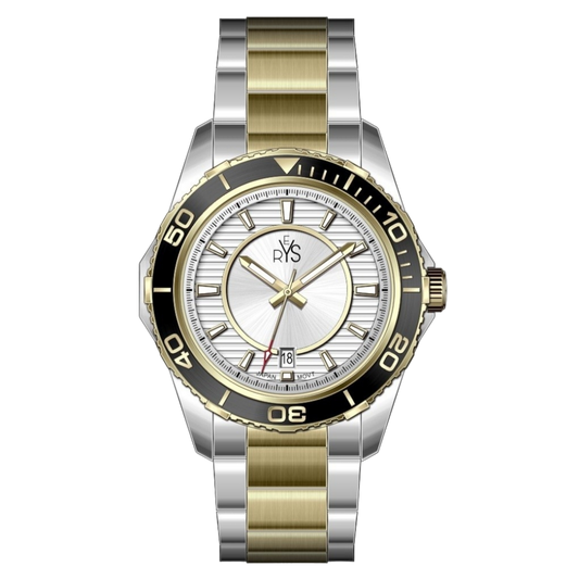 REYS WATCH WATCH-MEN-STAINLESS STEEL-SILVER AND GOLD R2024-TGS