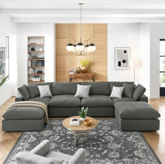 Modern u-shaped sofa set