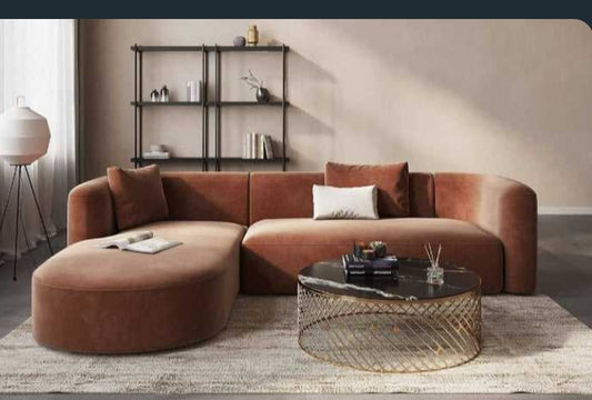 Modern L-shaped sofa set