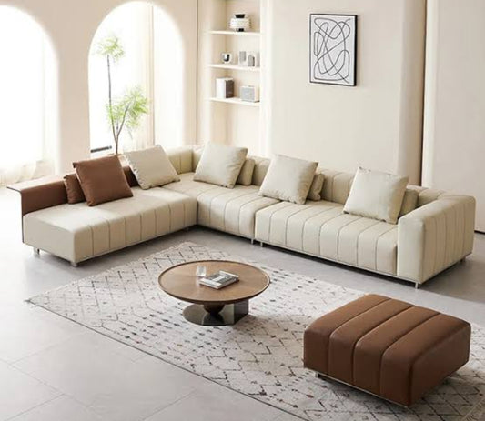 Modern L-shaped sofa set