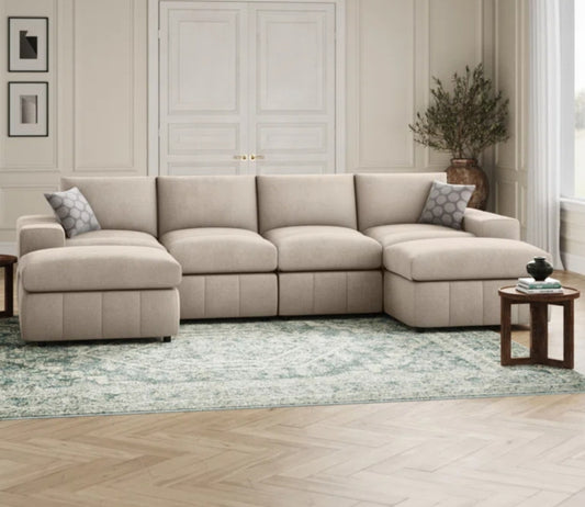 Modern L-shaped sofa set
