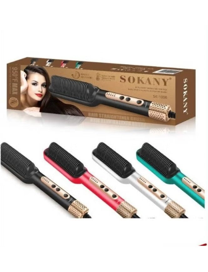 Sokany Sk-1008 Hair Straightener Brush Multicolour