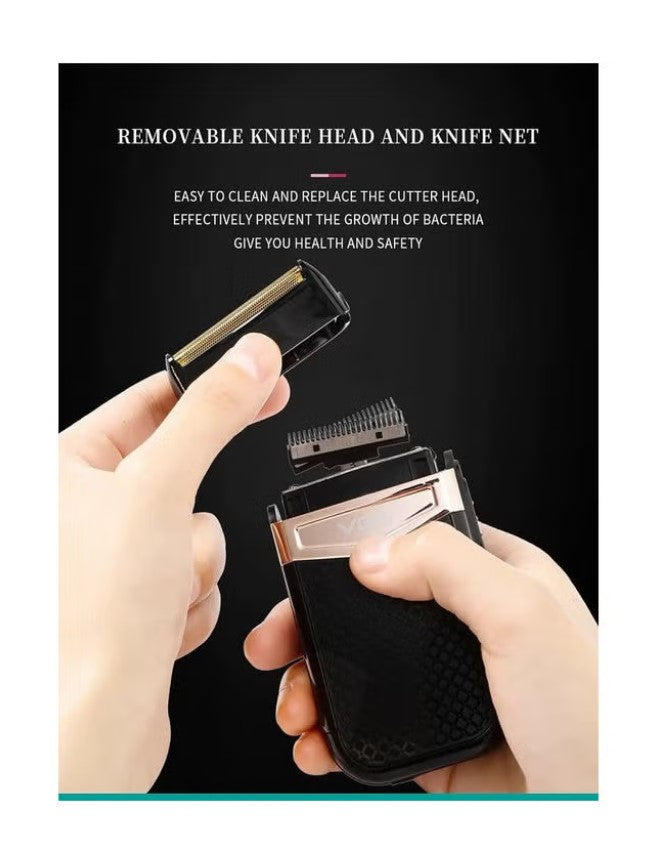 VGR V-331 Twin Blade Foil Shaver Beard Trimmer Professional Rechargeable Cordless Electric Shaver Razor Black/Rose Gold