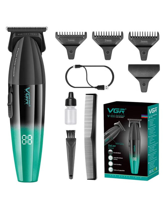 VGR 906 Professional Hair Trimmer 9000 RPM Gapless Beard Shaver for Men Cordless Rechargeable USB