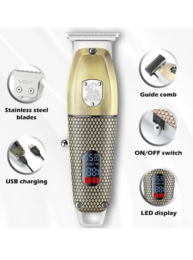 VGR V-976 New Design Metal Beard Trimmer Professional Cordless Hair Trimmer Multicolor