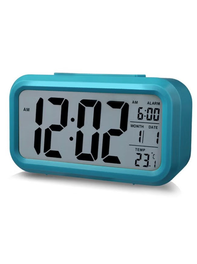 OUTAD LED Digital Electronic Alarm Clock With Calendar And Thermometer Blue