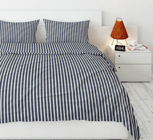 Printed, Duvet cover set - Blue Stripe