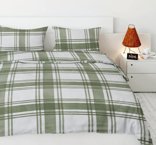 Printed, Duvet cover set - Green Plaid