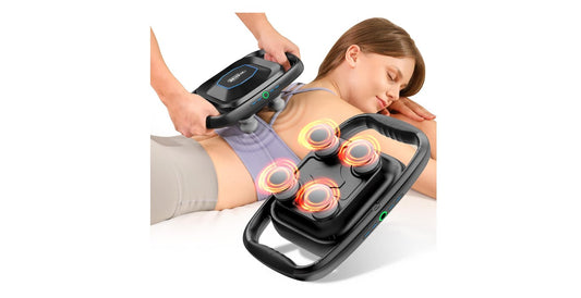 BOB AND BRAD A1 4-Head Massage Gun Deep Tissue, FSA HSA Eligible, 4 Intensity, Replaceable Massager Heads and Plate, Electric Percussion Massage Gun Tool for Back, Shoulder, Neck, Muscle, Athletes