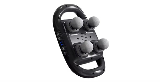 Massager for Pain Relief in Back, Leg, Neck, Shoulder and Body Massage Gun Deep Tissue, Muscle Massager 20 Intensities & 6 Massage Modes, 4-Head Back, Black