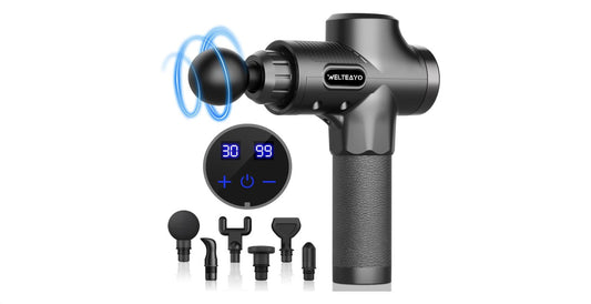 Muscle Massage Gun, Handheld Deep Tissue Muscle Relief Massager, Portable Personal Massage Gun for Exercising Pain Relief (30 Speeds-6 Heads)