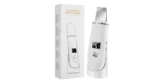 Skin Scrubber, Blackhead Remover Tool with Rechargeable Base, LCD Display, Ultrasonic Skin Scraper Pore Cleanser Skin Care Tools for Facial Deep Cleansing - 4 Modes