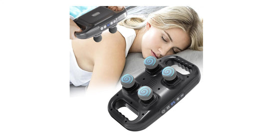 4-Head Massage Gun Deep Tissue, Muscle Massager with 20 Intensities & 6 Modes, 4-Head Back Massager for Pain Relief in Back, Leg, Neck, Shoulder and Body