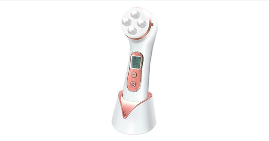 Ultrasonic Beauty Massager, 5 in 1 RF Radio Frequency LED Facial Anti-Aging Instrument Skin Rejuvenation/Anti-Wrinkle/Skin Tightening/Facial Cleansing