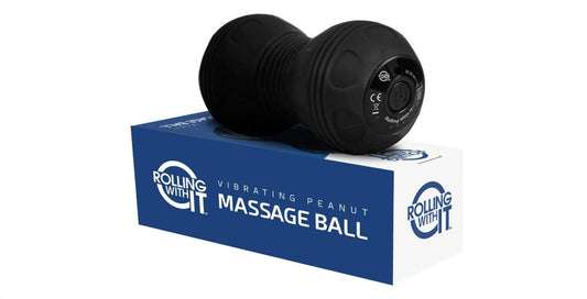 Vibrating Peanut Massage Ball - Deep Tissue Trigger Point Therapy, Myofascial Release - Handheld, Cordless - 4 Intensity Levels - Dual Lacrosse Ball Vibration Massager (Black)