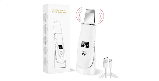 Beauenty Ultrasonic Skin Scrubber Face Spatula, Skin Spatula Pore Cleaner, Skin Dirt Blackhead Remover Tools for Facial Deep Cleansing - 4 Modes (B)