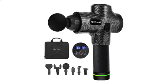 Massage Gun Deep Tissue Handheld Percussion for Athletes Massager Portable Body Muscle Massager with 30 Adjustable speeds 6 pro Massage Heads for Pain Relief and Relaxation Muscle Massage Gun