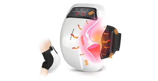 Knee Massager With 9-Levels Heat and Vibration for Pain Relief - Cordless, USB Rechargeable, Electric With LED Screen