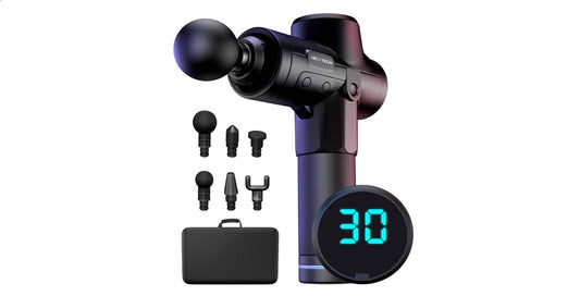 LDREAMAM Bodytechnix Massage Gun for Athletes | Powerful & Quiet 30 Speed Deep Tissue Percussion Massager for Body | Silent Electric Handheld Fascia Tissue Massage for Sports | 6 Hour Battery Life