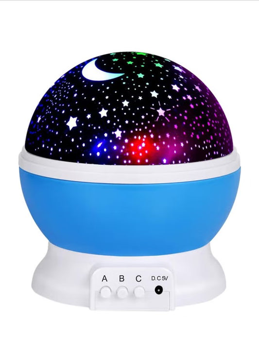 Generic LED Star Moon Night Projector Lamp Blue/White/Black 13x15x15cm