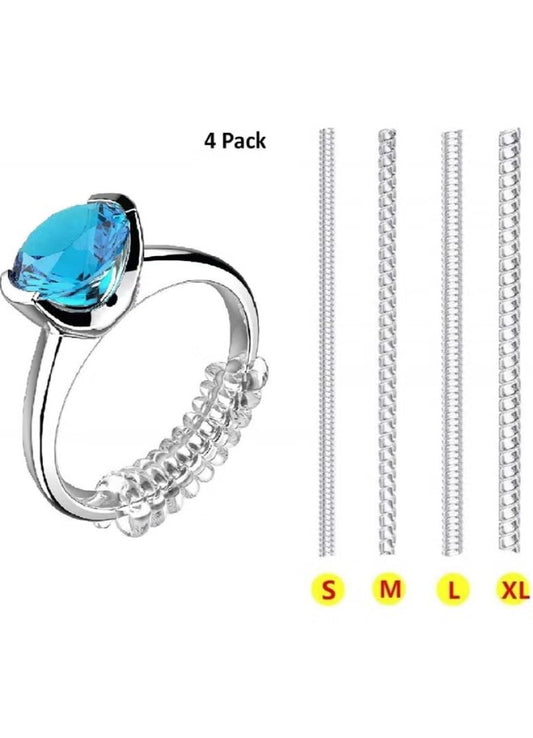 Generic Silicone Transparent Ring Size Adjuster Set 4 Pieces Different Sizes