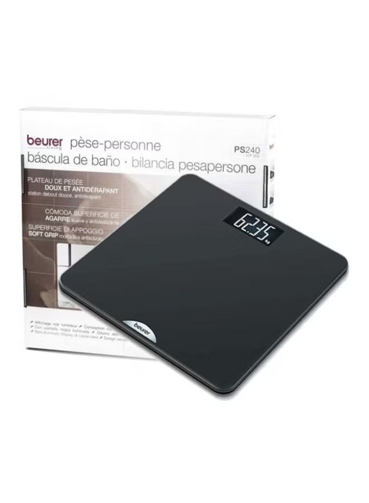 Beurer Weight Scale Stainless Steel Soft Grip Black - PS240
