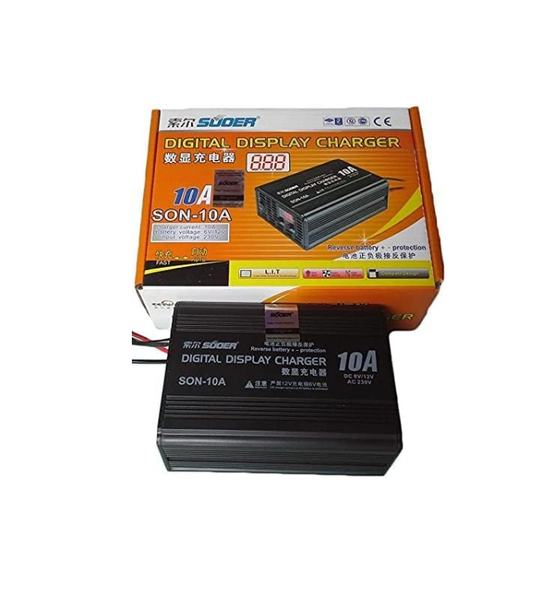 SUOER (10A) Car Battery charger 12V&6V,Fast/Auto with selectors (SON-10A)