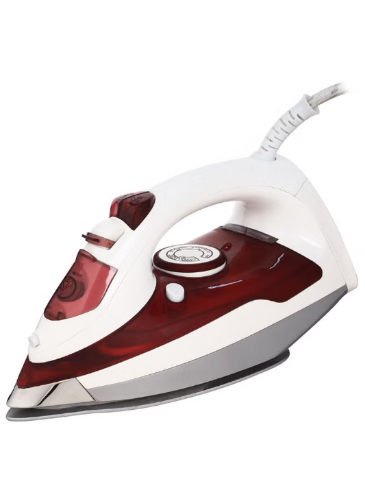 ATA Steam Iron 2200 Watt - Ceramic Base - White / Red
