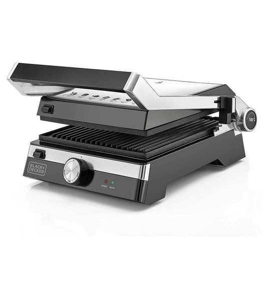 BLACK+DECKER Electric Grill 2000 Watt- Silver / Black - CG2000