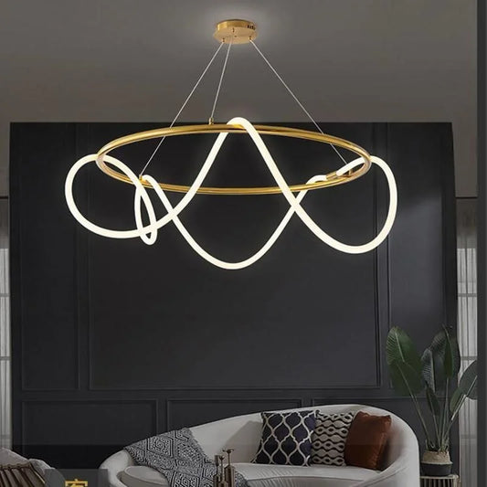 LED chandelier - gold (code: 613)