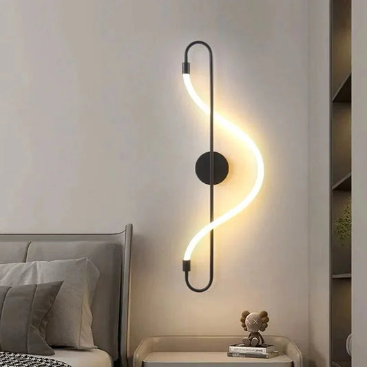 Black spiral wall lamp – (code: 634)