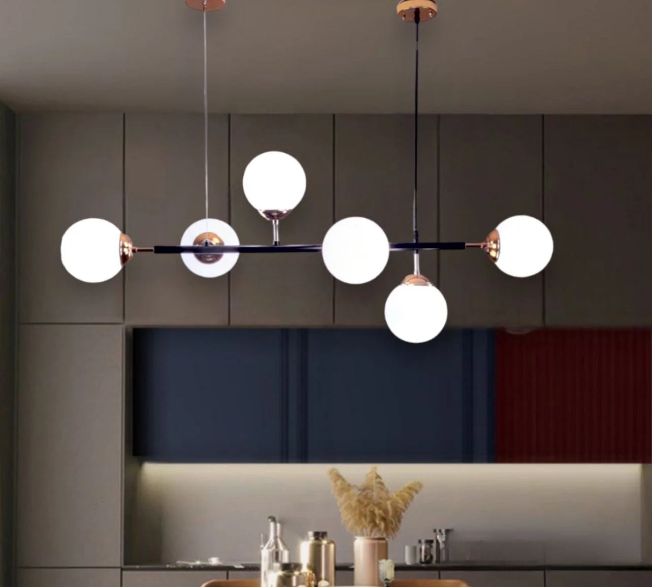 Track chandelier six bulbs-Black*Gold/ code: 247