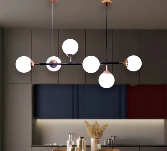 Track chandelier six bulbs-Black*Gold/ code: 247