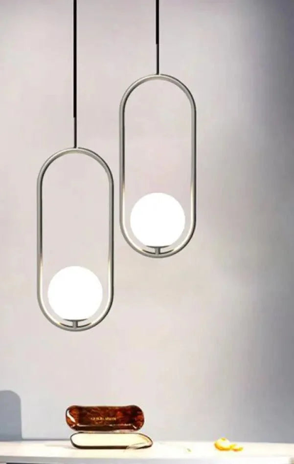 Single oval pendant - shiny silver - (code:224)