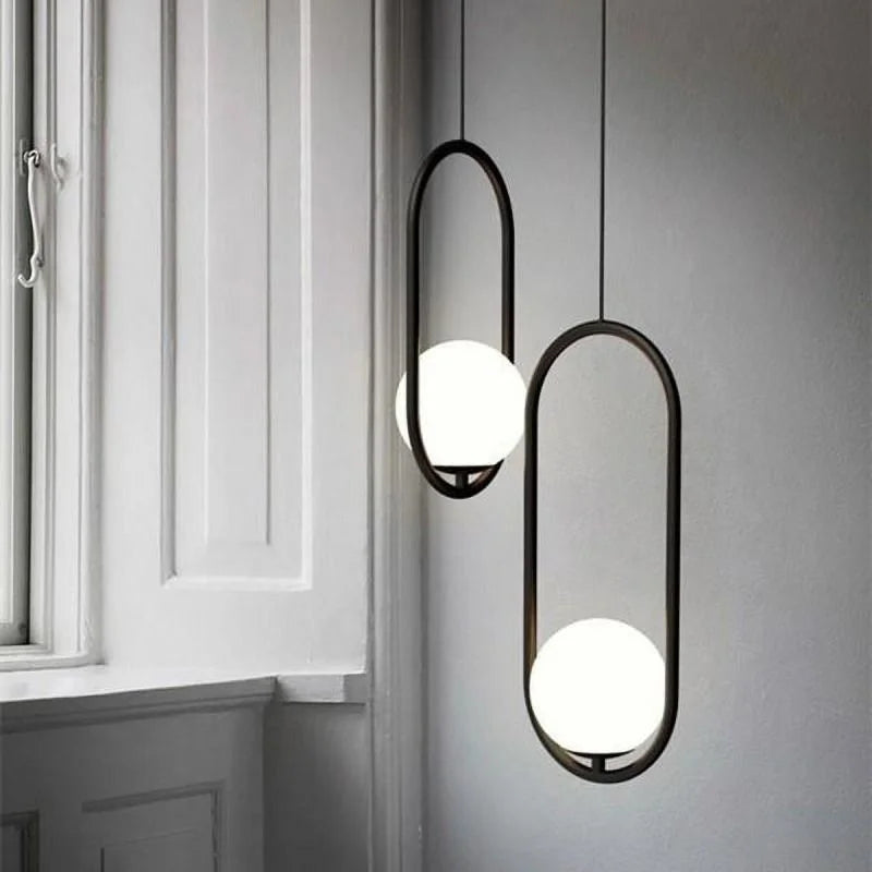 Single oval pendant - black - (code:258)