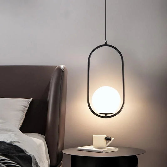 Single oval pendant - black - (code:258)