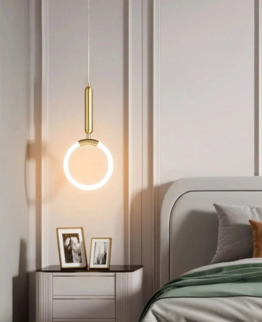 Round LED pendant – shiny gold (code:331)