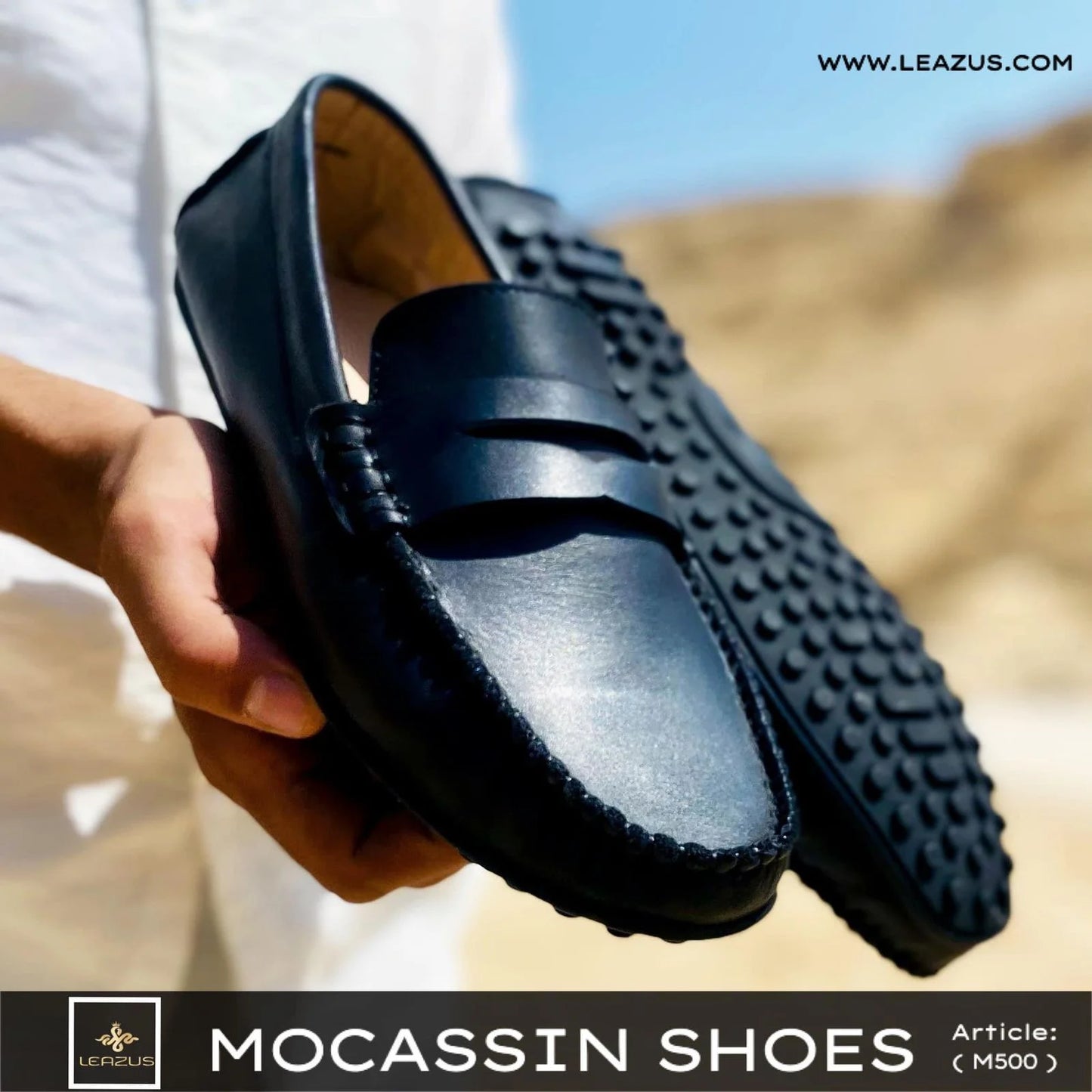 LEATHER MOCCASIN SHOES – M500