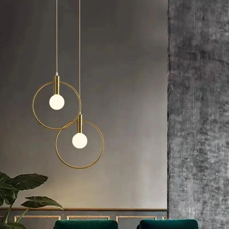 Single round chestnut pendant (code:454) - shiny gold