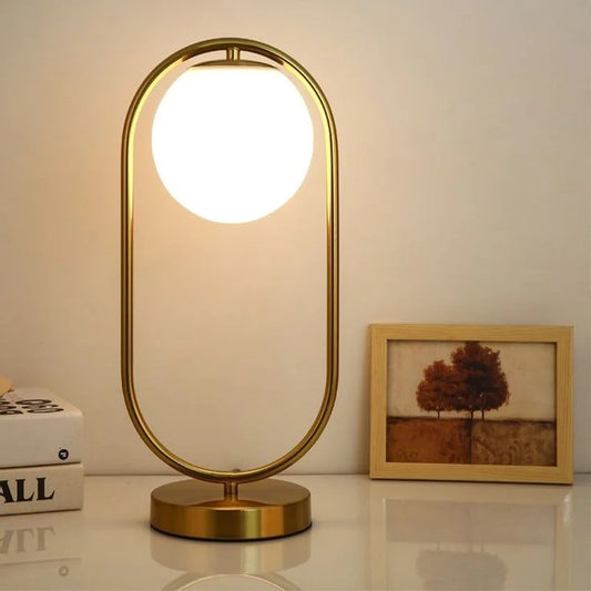 Oval Table lamp - shiny gold - (code:257)