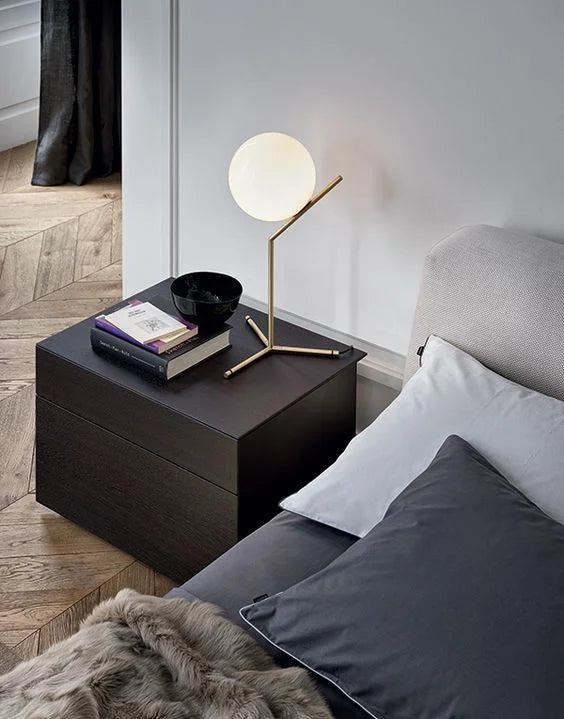 Corner table lamp - shiny gold - (code: 115)