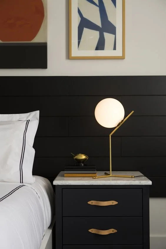 Corner table lamp - shiny gold - (code: 115)