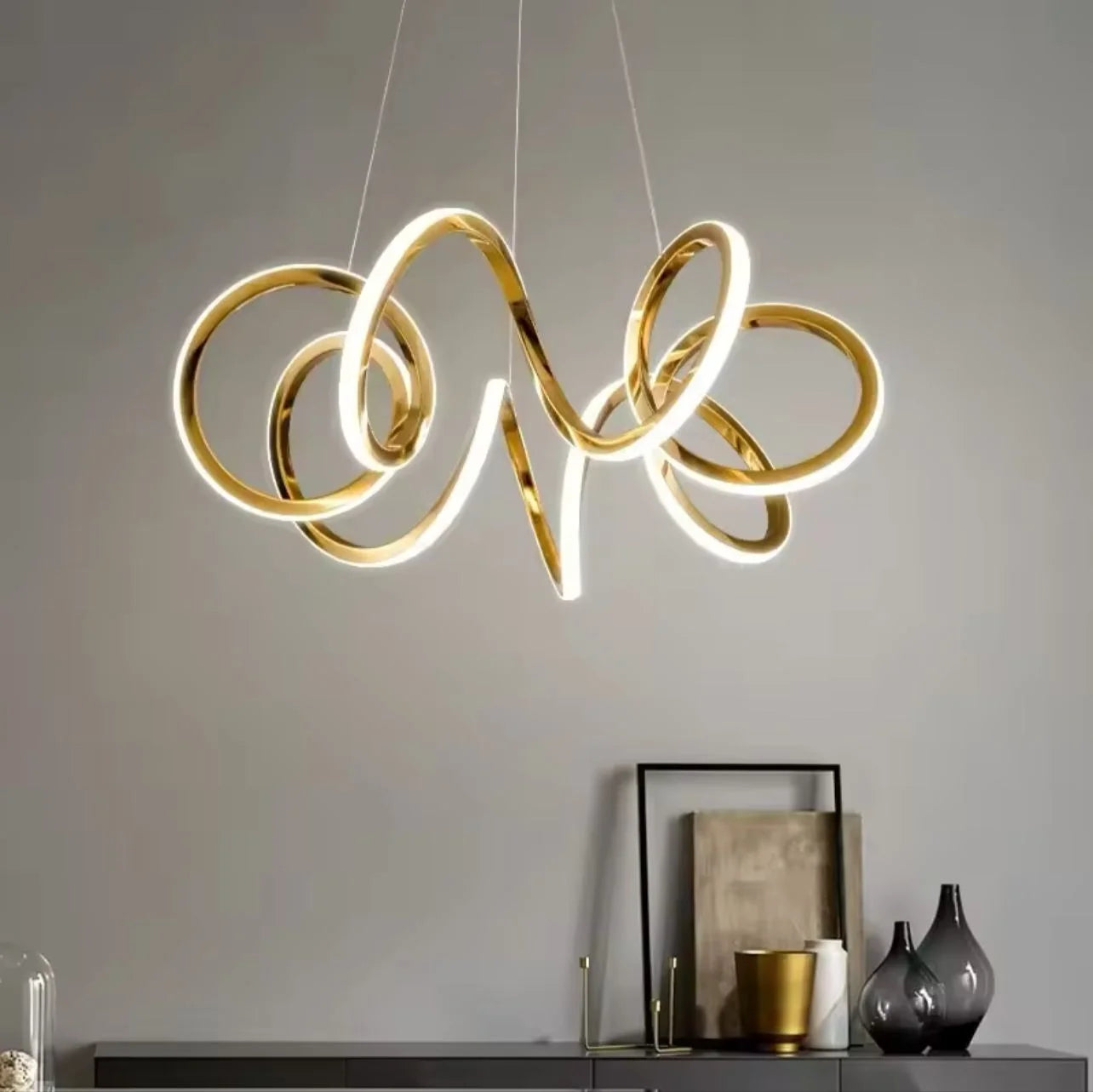 ‎Gold LED chandelier – (code:420)‎