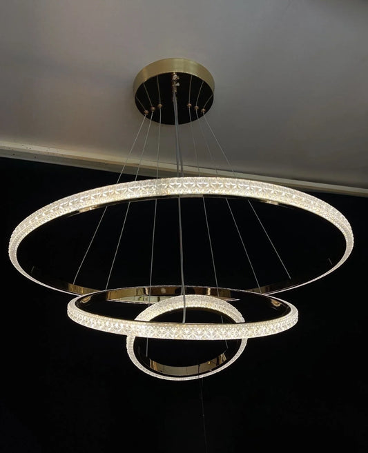 ‎Gold LED Round Chandelier (Code:462)‎