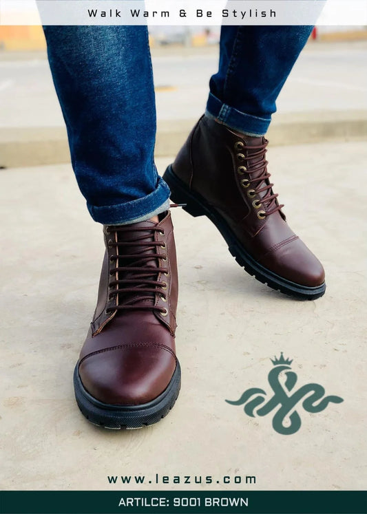 Leather Derby Halfboot – 9001 Brown