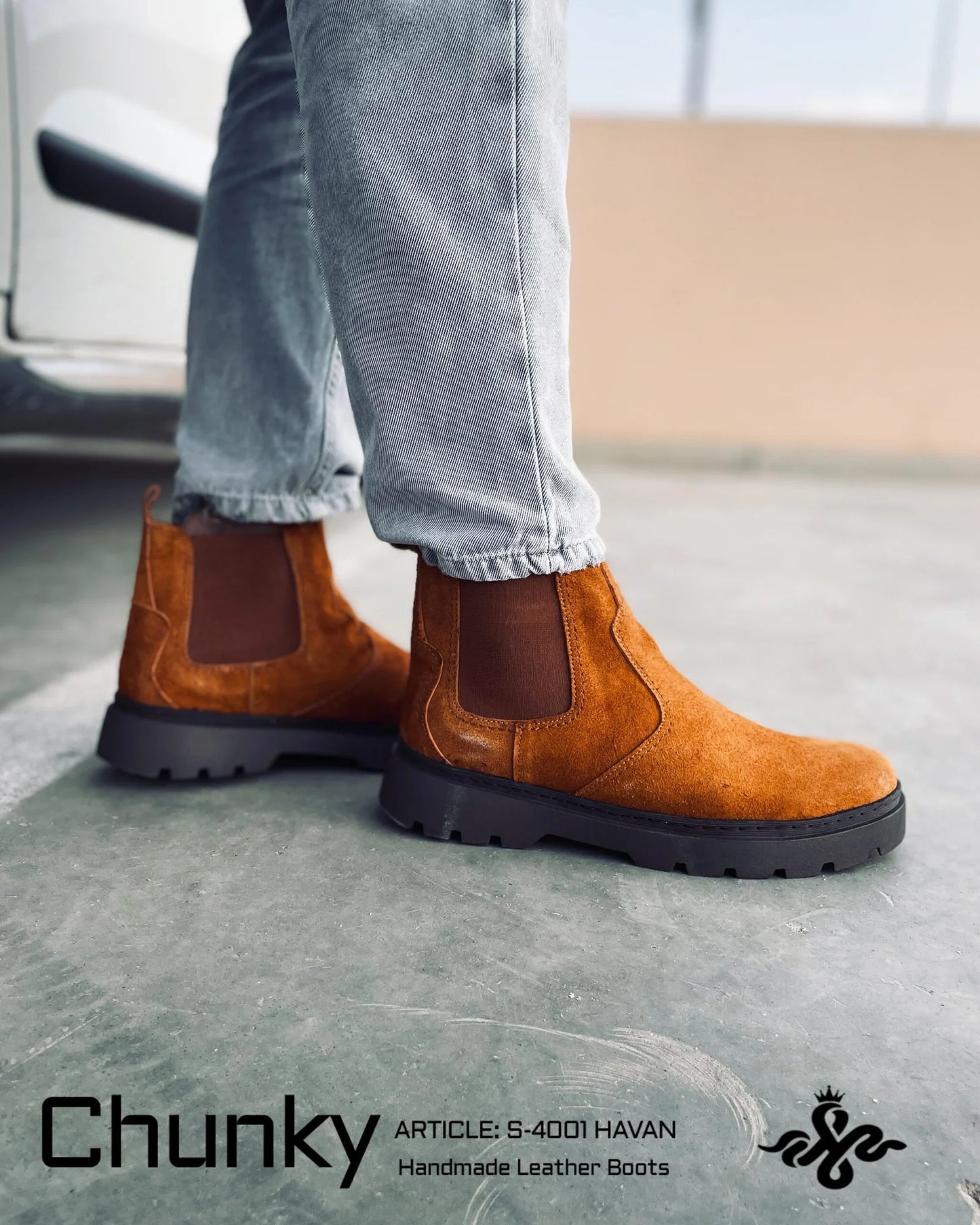 Leather Chunky Boot – S-4001 HAVAN