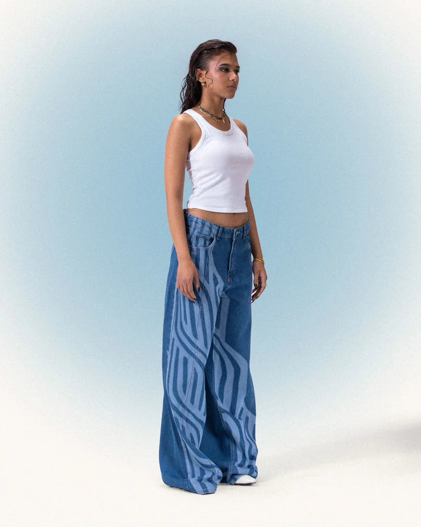 WAVES WIDE JEANZ  BLUE